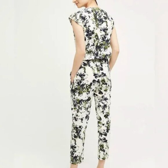 Ranna Gill Aida Embroidered Green/White Floral Jumpsuit, NWT SZ L - Picture 2 of 12